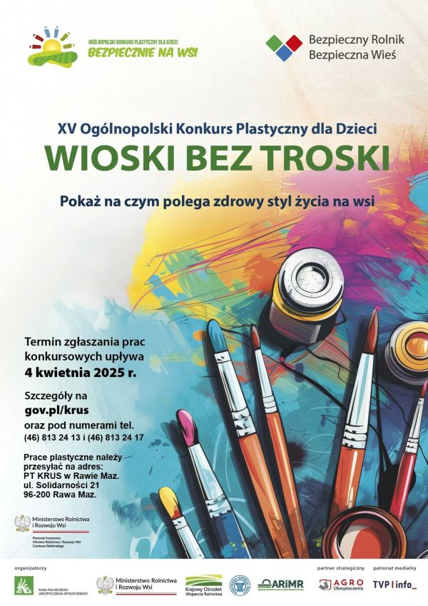 Plakat - XV Ogólnopolski Konkurs Plastyczny dla Dzieci pt. „Wioski bez troski”